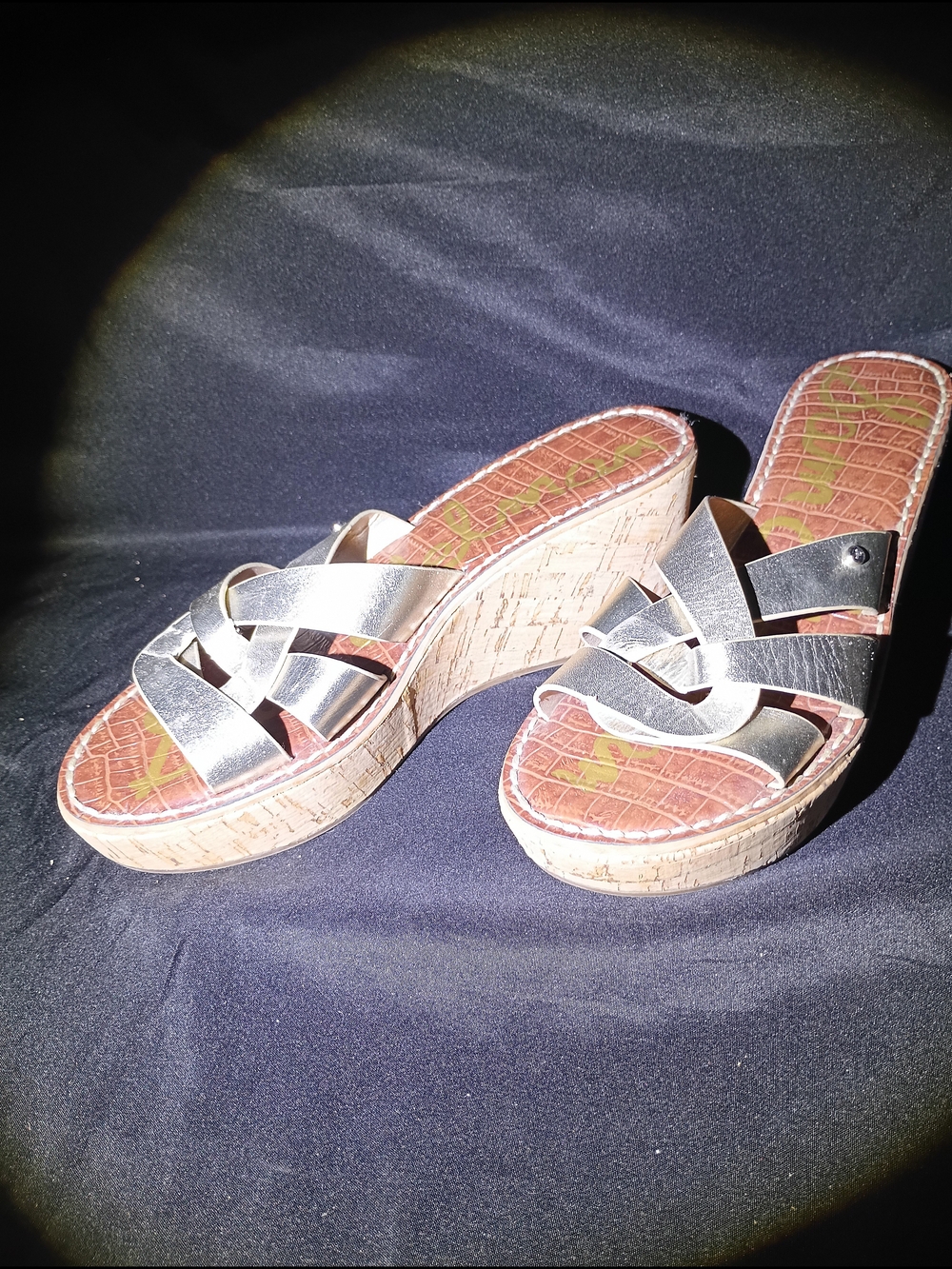 Sam Edelman Silver Platform Wedge Sandals